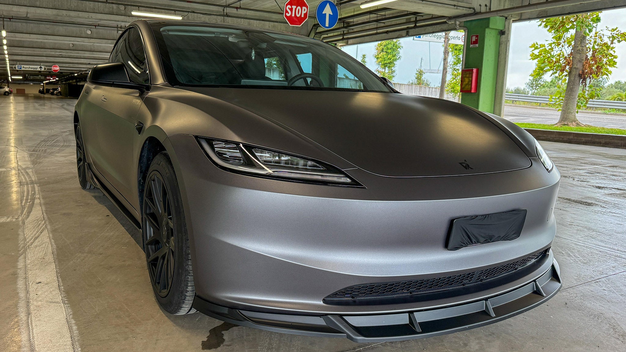 Premium Aero Front Lip Spoiler for Tesla 2024+ Model 3 Highland (3-Piece Set) - Enhance Style & Aerodynamics for Street & Track Performance