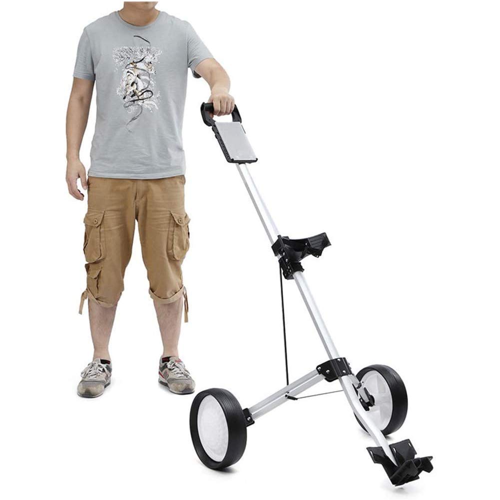 Foldable 2 Wheel Golf Push Cart - Lightweight Collapsible Golf Trolley with Adjustable Handle for Men & Women | Perfect for Golf Courses, Driving Range & Outdoor Sports