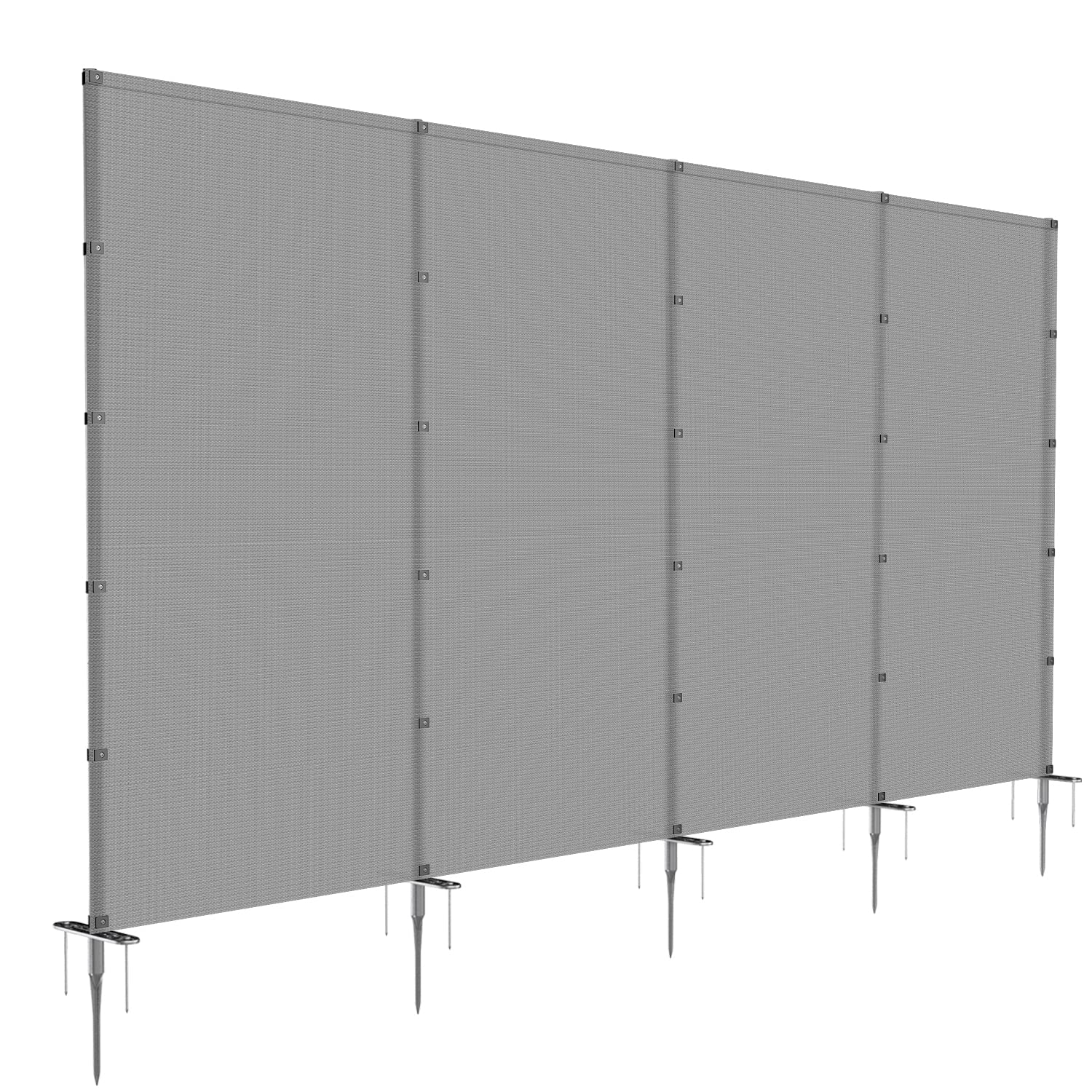 Windscreen4less 6'x24' Outdoor Privacy Fence Kit - Removable Temporary Fencing for Backyard, Dog Yard, Pool, Patio & Garden Safety | Includes Ground Spikes & Stainless Steel Poles | Perfect for Pets, Chickens, and Outdoor Privacy Protection