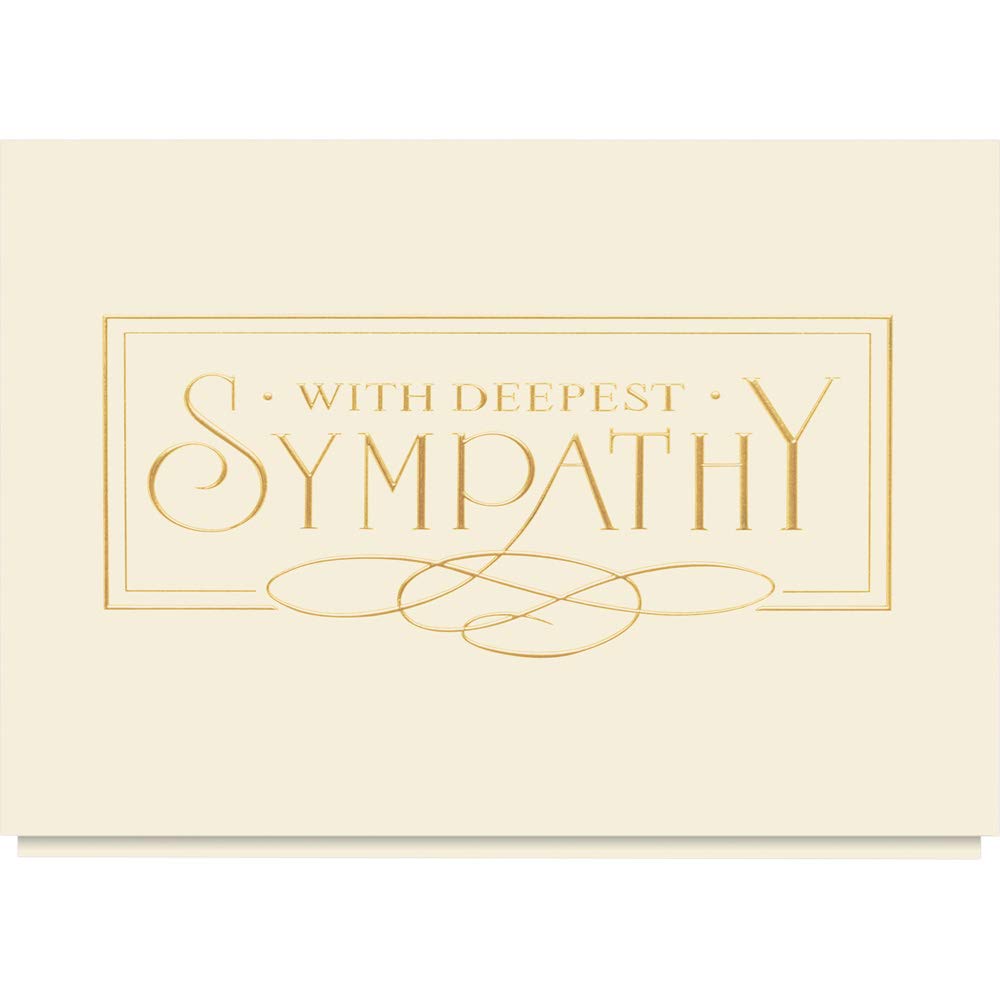 25 Personalized Sympathy Cards with Foil-Lined Envelopes - Elegant Condolence Greeting Cards for Funeral, Memorial & Loss - Perfect for Business or Personal Use - Express Deepest Sympathy with Style