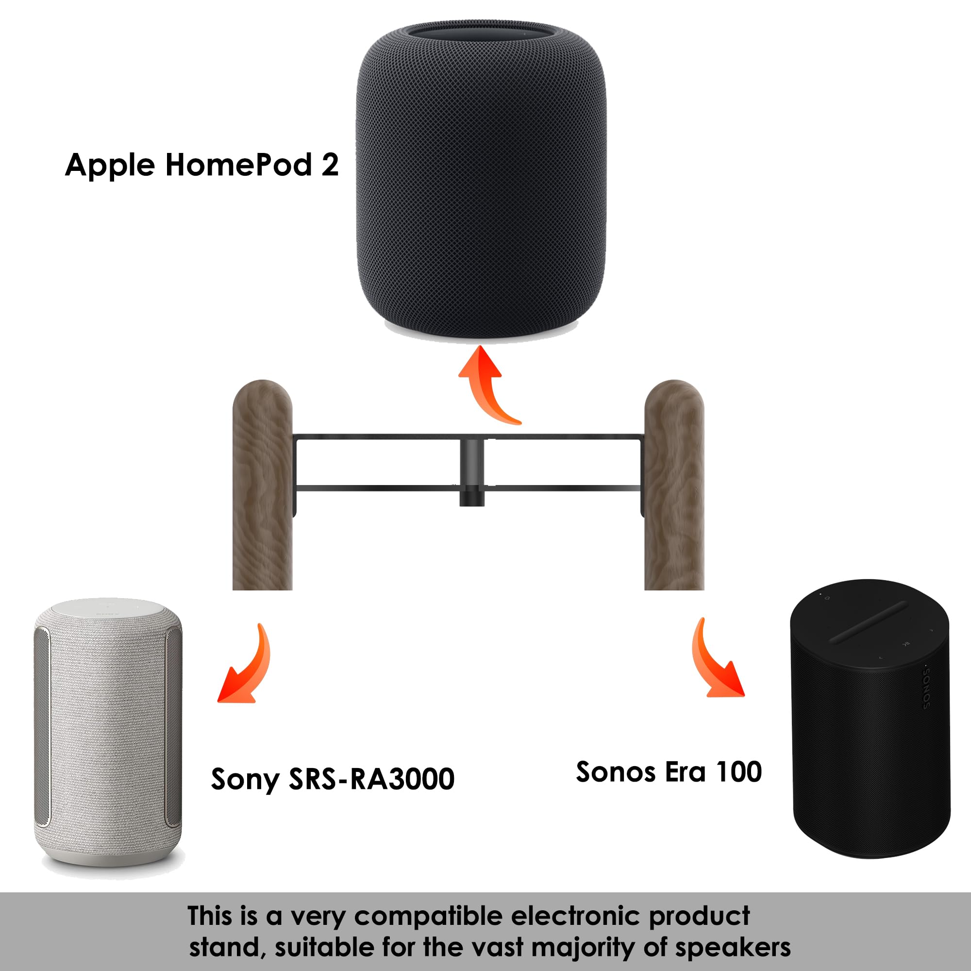 Premium Wooden Desk Stand for Echo Studio & Smart Speakers - Perfect for Home Office, Living Room & Bedroom Audio Setup