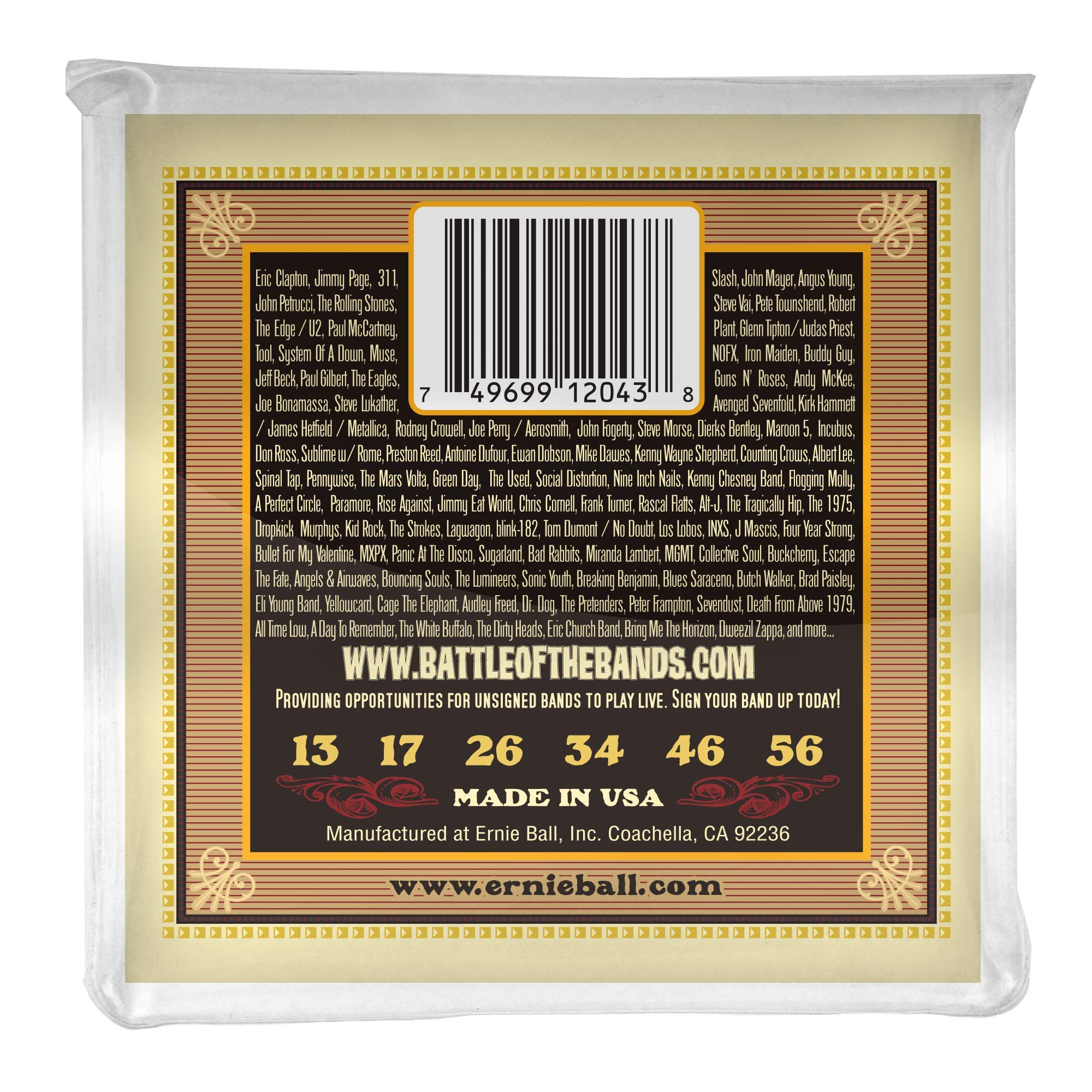 Ernie Ball Earthwood Silk & Steel Acoustic Guitar Strings 13-56 Gauge (P02043) - Warm Balanced Tone for Folk, Blues & Fingerstyle Playing