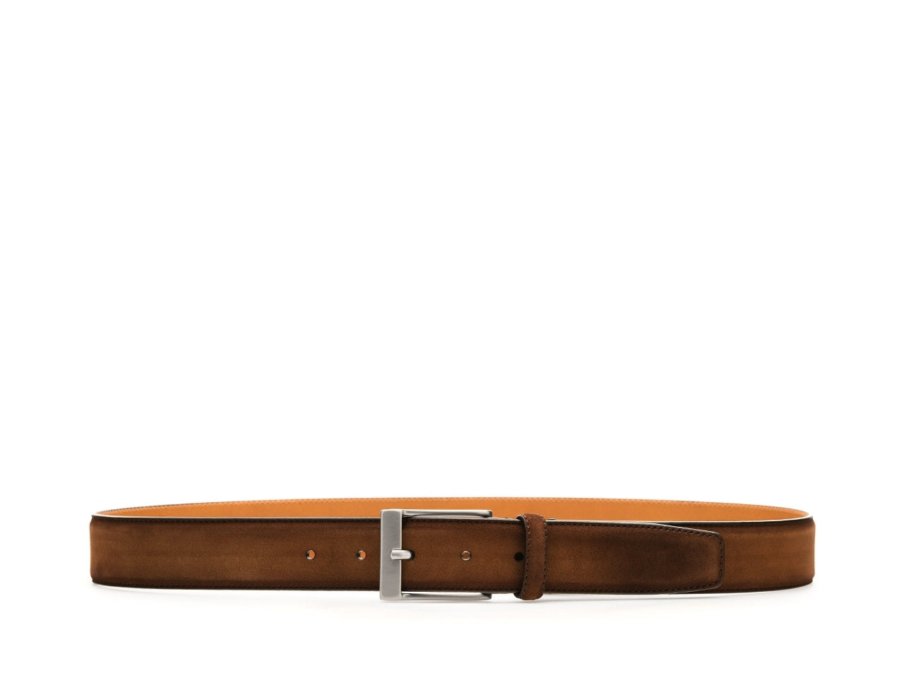 MAGNANNI COGNAC SUEDE LEATHER BELT for Men - Premium Genuine Suede Dress Belt with Classic Buckle - Perfect for Business, Office & Formal Occasions