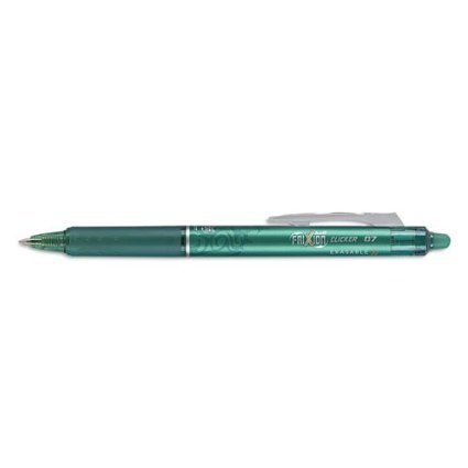 2 Dozen Pilot FriXion Clicker Erasable Gel Pens - Fine Point (0.5mm) Green Ink (31476) - Perfect for Note Taking, School Work & Office Use
