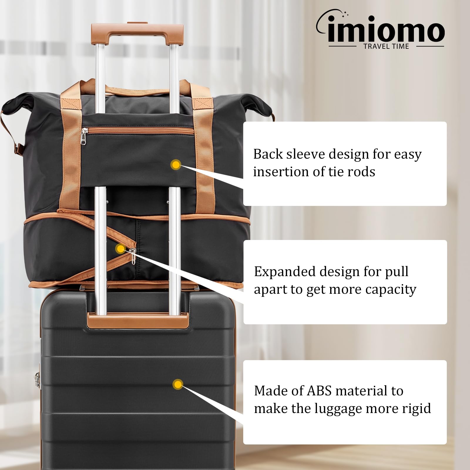 imiomo 28 Inch Large Hardside Luggage Set with Spinner Wheels - 3-Piece Lightweight TSA Lock Suitcase for Travel (28
