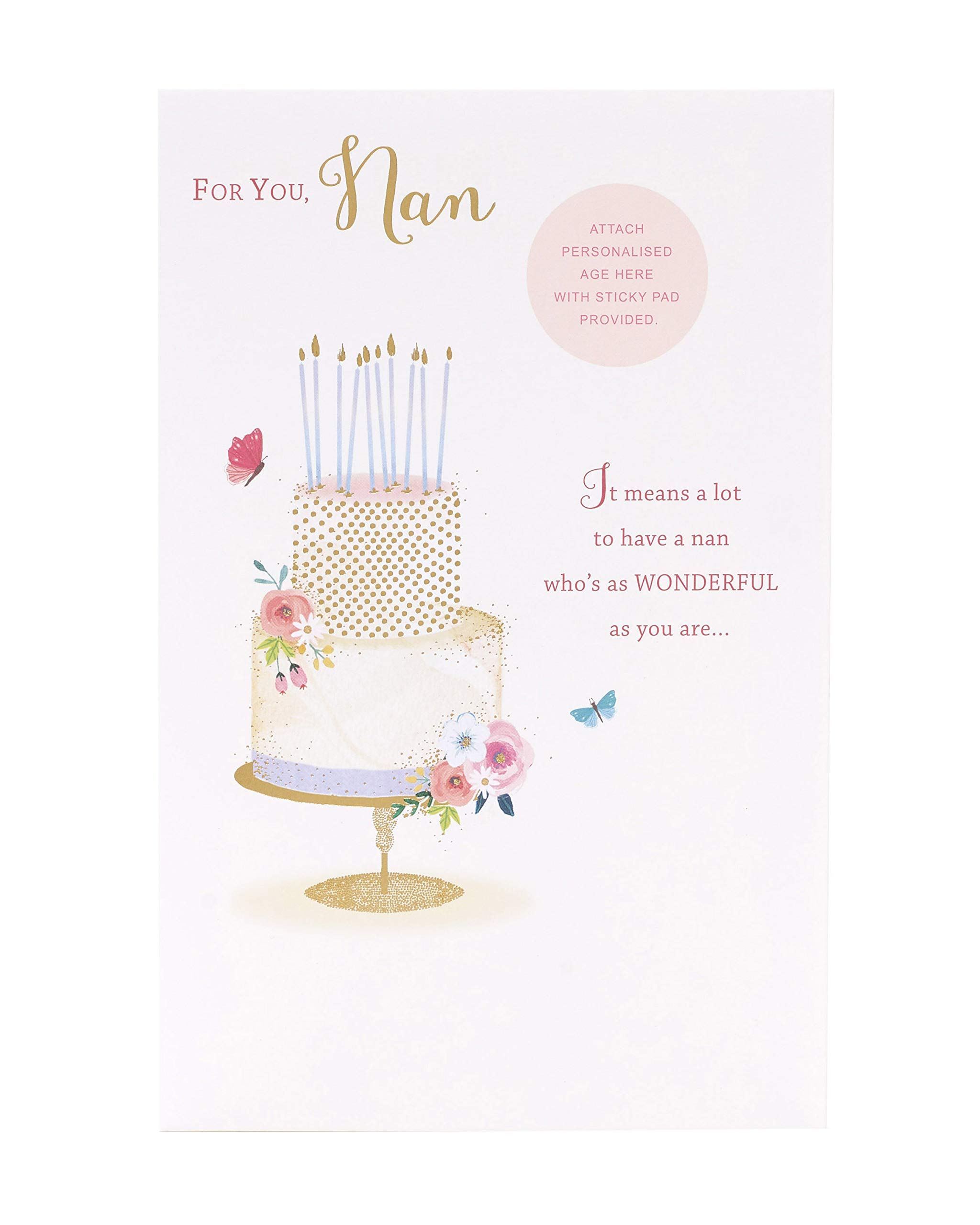 Personalized Birthday Card for Nan - Custom Nan Card with Heartfelt Verse - Choose Age (40th, 50th, 60th, 70th, 80th, 90th) - Perfect Gift for Grandma, Mother's Day & Special Occasions
