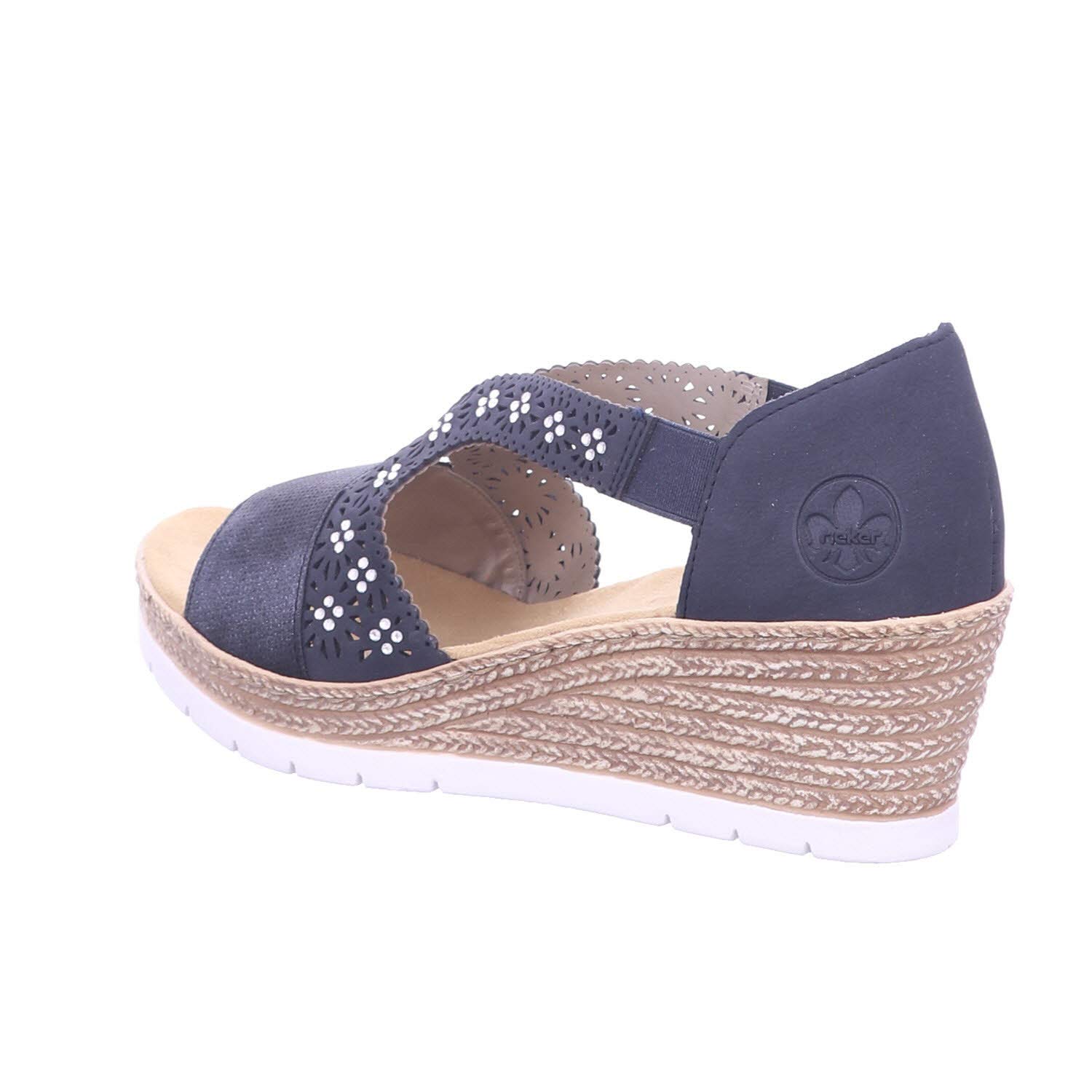 Rieker Women's Closed Toe Sandals - Comfortable Brown & Night Blue Casual Shoes for Walking & Travel | Size 14 | Perfect for Summer Outings, Beach Vacations & Everyday Wear