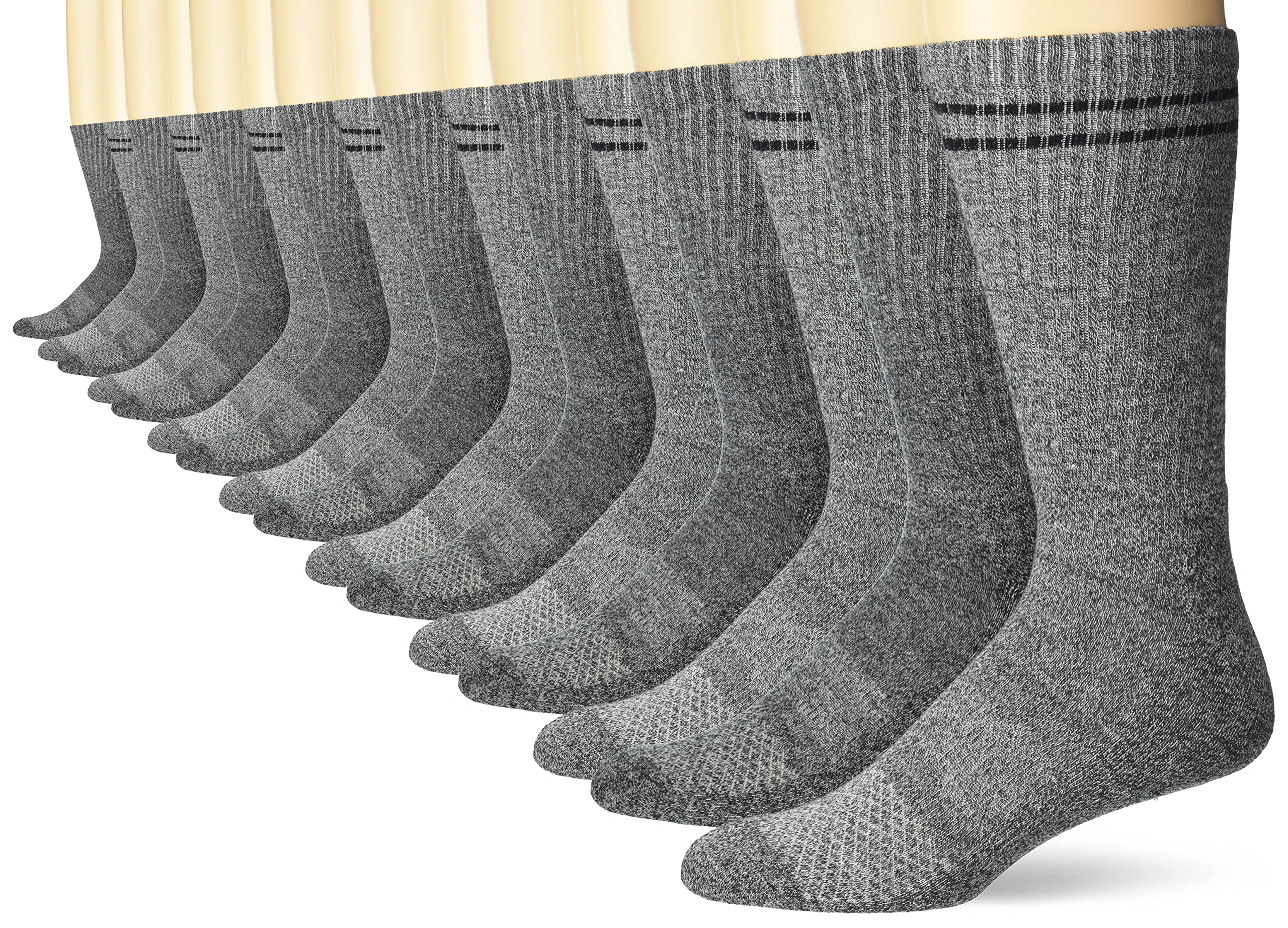 Hanes Ultimate Men's Wicking Cushioned Ventilation Crew Socks - Moisture-Wicking Athletic Socks for Running, Hiking & Everyday Comfort