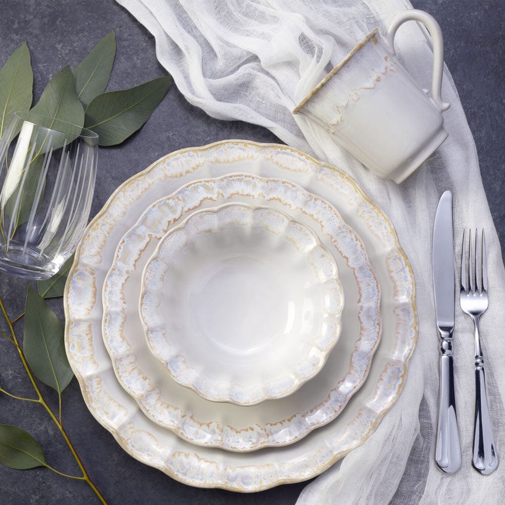 Mila 4-Piece Dinnerware Set - Elegant Plates, Bowls, Cups & Saucers for Everyday Dining & Entertaining