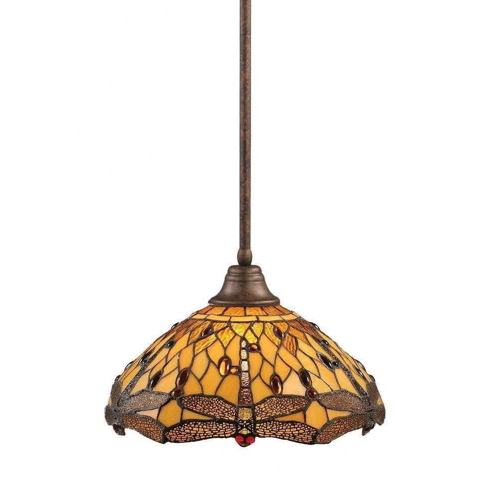 Toltec Lighting 1-Light Bronze Pendant Light Fixture (26-BRZ-946) - Perfect for Kitchen Island, Dining Room, or Entryway Lighting