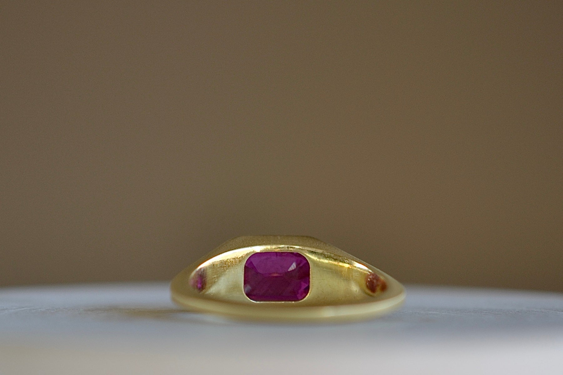 Ruby Signet Ring for Women - Elegant & Dainty Jewelry Gift for Her - Perfect for Engagements, Anniversaries & Special Occasions