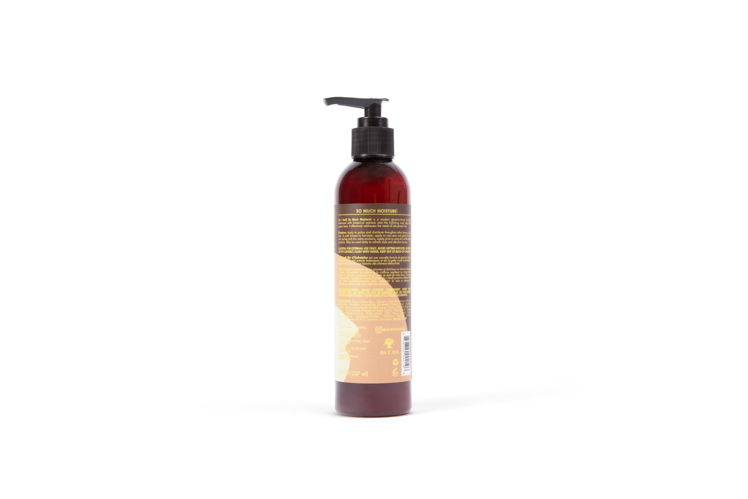 As I Am So Much Moisture Classic Lotion - 8 Fl Oz - Deep Hydration for Dry, Curly & Coily Hair - Perfect for Daily Moisturizing & Styling