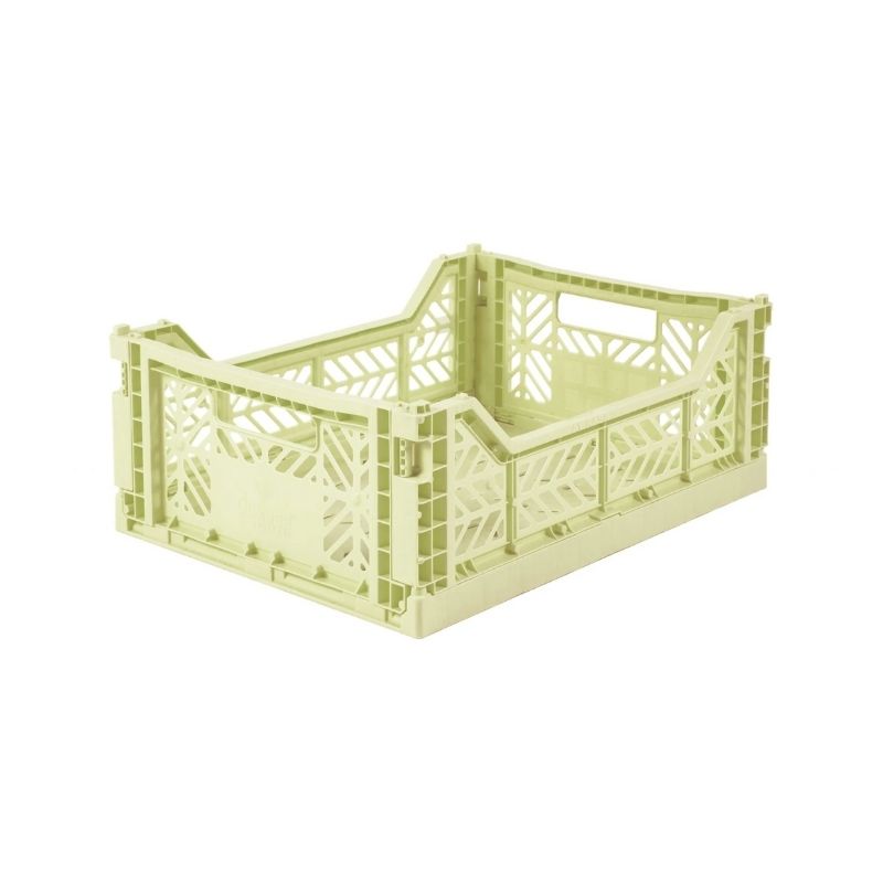 Aykasa Midi Crate - Stackable Storage Bin in Melon Color for Home, Office & Kids Room Organization