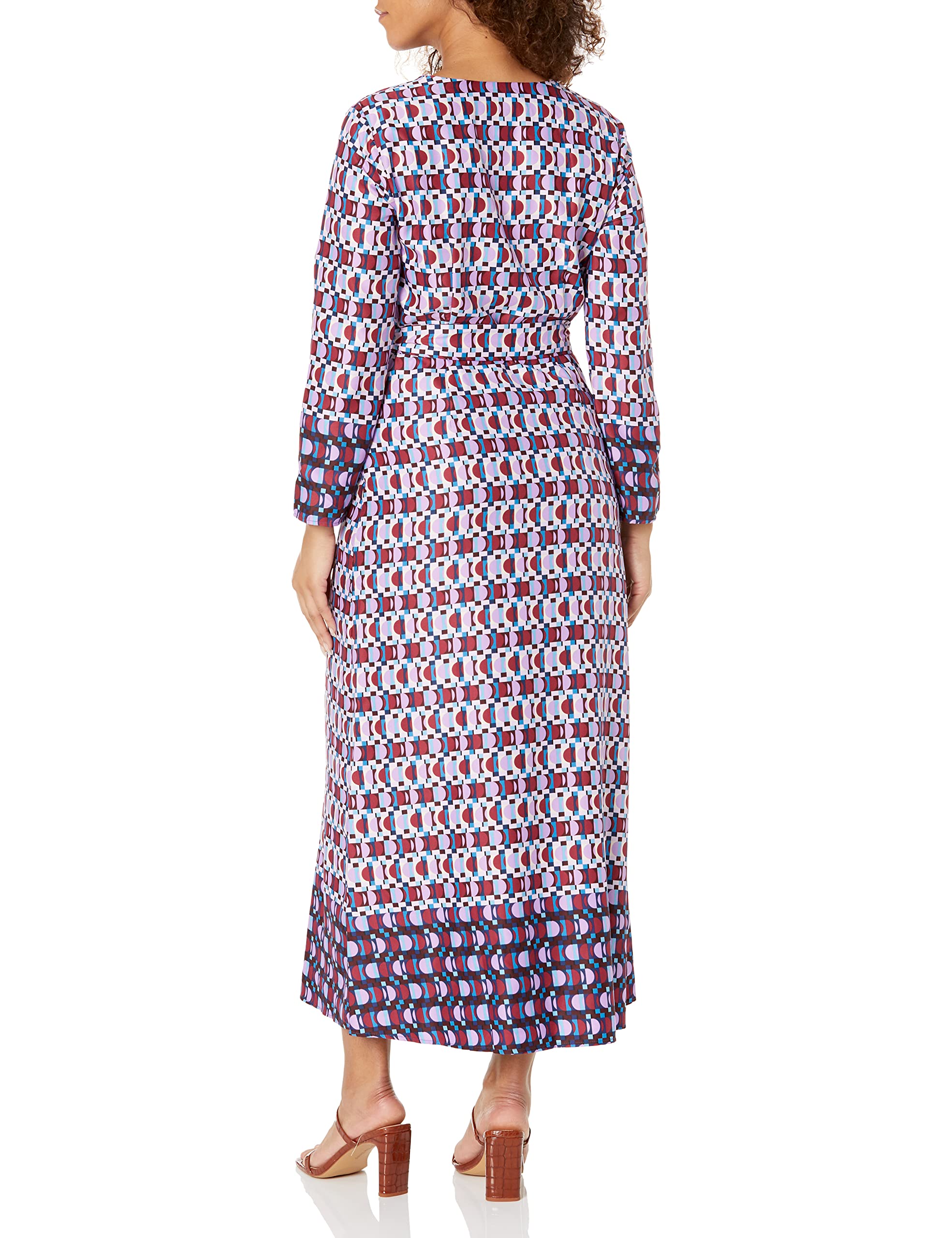 Donna Morgan Women's Long Sleeve Faux Wrap Dress - Elegant Office & Party Wear for Women | Plus Size & Petite Options Available | Perfect for Work, Cocktail Events & Date Nights