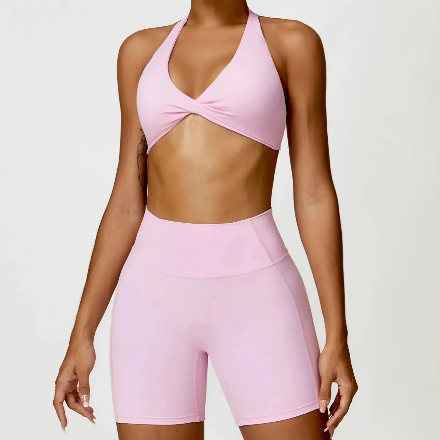 Women's Seamless Yoga Set 2-Piece - Push Up Sports Bra & High Waist Leggings - Sexy Gym Workout Clothes for Women - Perfect for Yoga, Pilates & Fitness Training