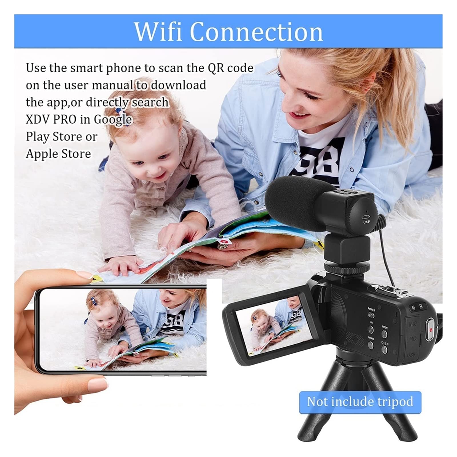 BODORME 4K Digital Camera with Fill Light & 16X Zoom - Perfect for Vlogging & Streaming (64G SD Card Included)