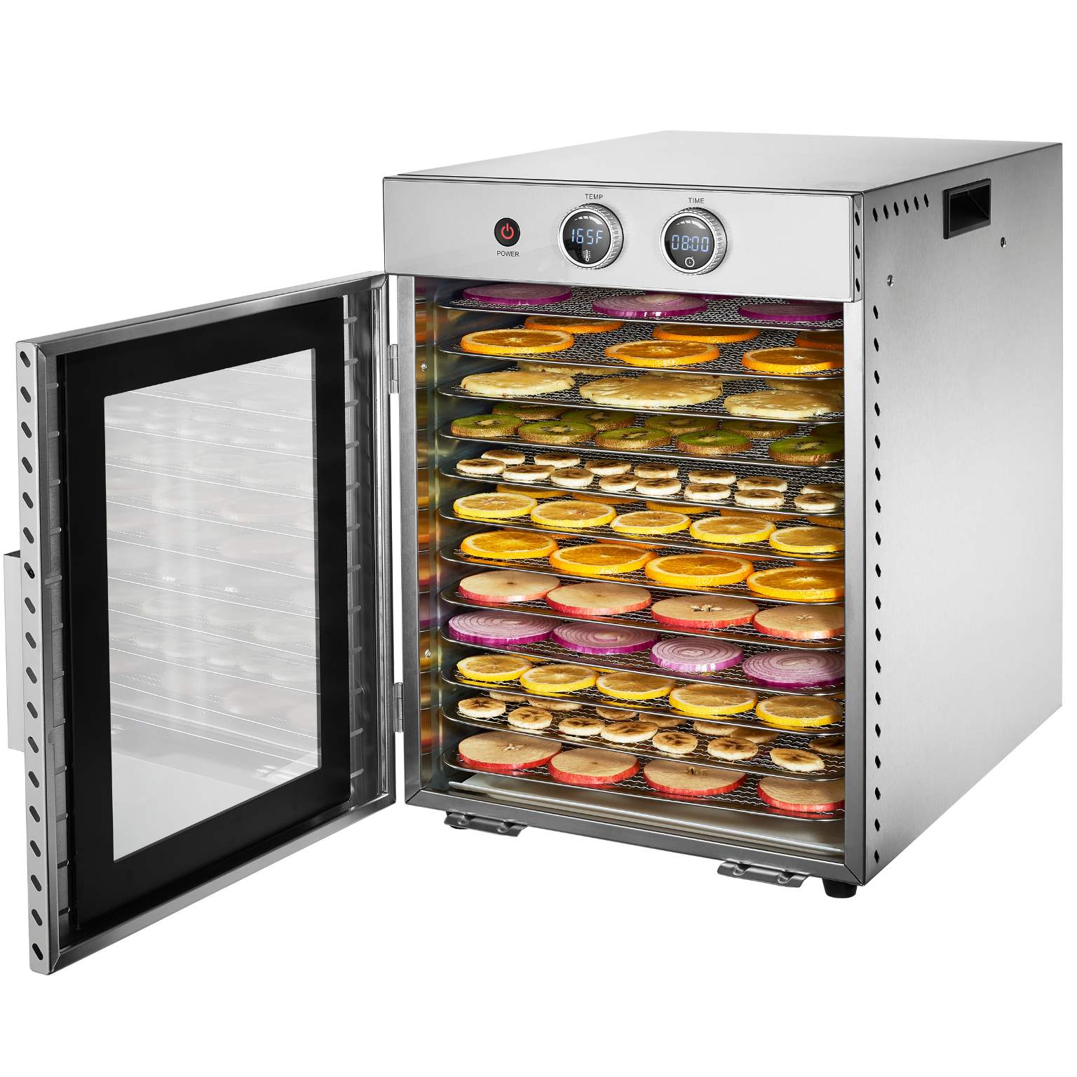 Premium Pro Line Food Dehydrator with 12 Stainless Steel Trays - Large Capacity for Jerky, Fruits & Herbs - Perfect for Home Drying, Camping & Healthy Snacks