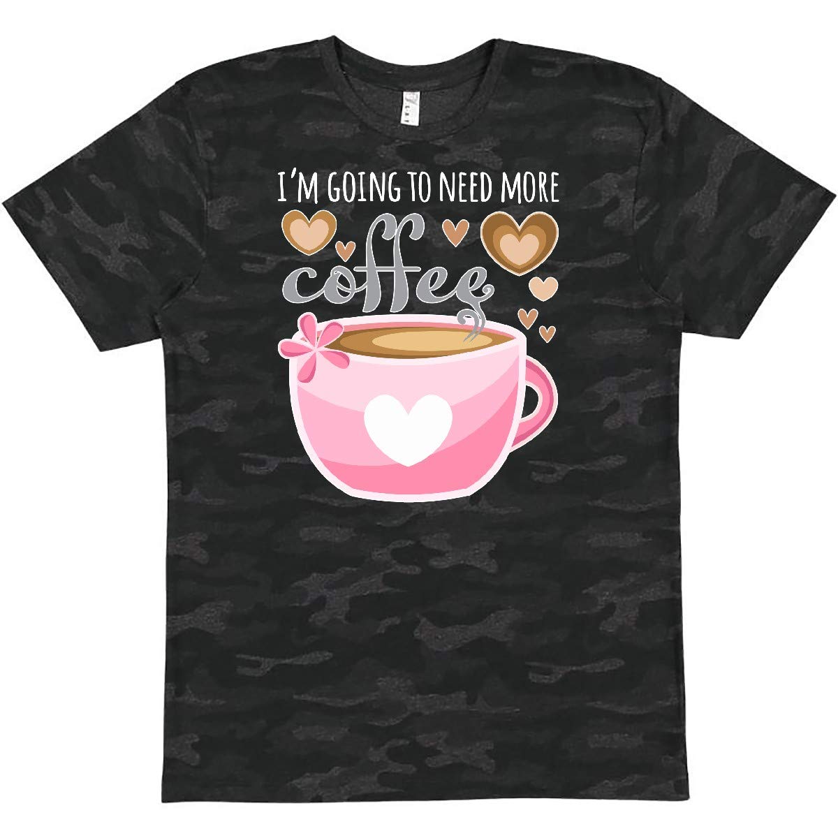 Inktastic 'I'm Going to Need More Coffee' Funny Pink Coffee Cup Graphic T-Shirt for Women - Perfect for Coffee Lovers, Casual Wear & Gift Giving
