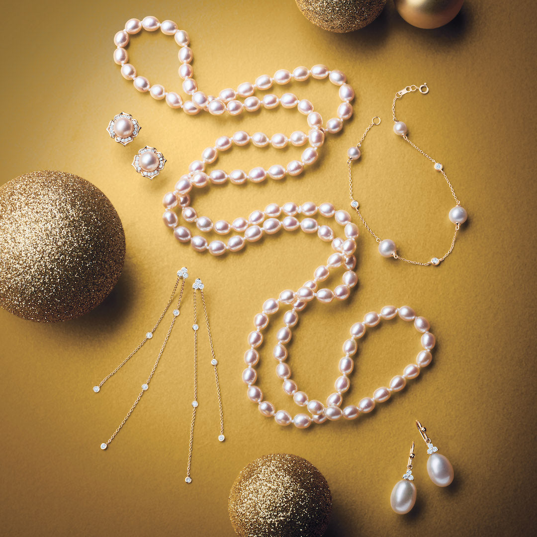 Madison Drop Earrings with Genuine Pearls & Diamonds – Elegant Dangle Earrings for Women, Perfect for Weddings, Parties & Special Occasions
