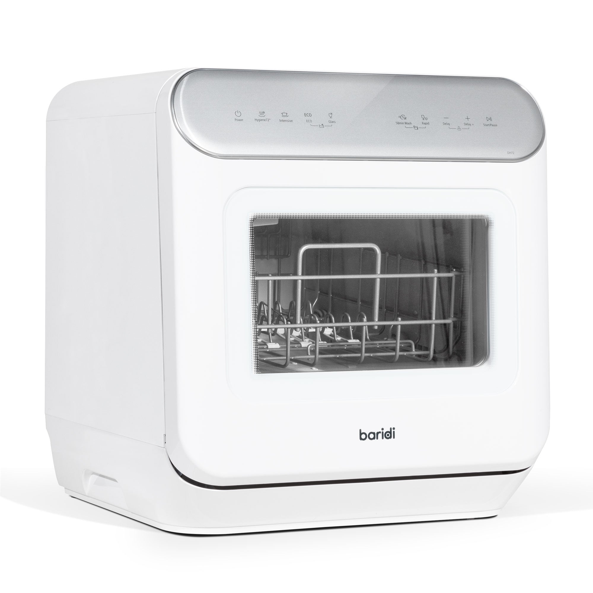 Baridi Mini Portable Tabletop 6L Dishwasher with 3 Place Settings - Compact Countertop Dishwasher with 7 Wash Functions for Small Kitchens, RVs, Dorms & Apartments | DH72 Model