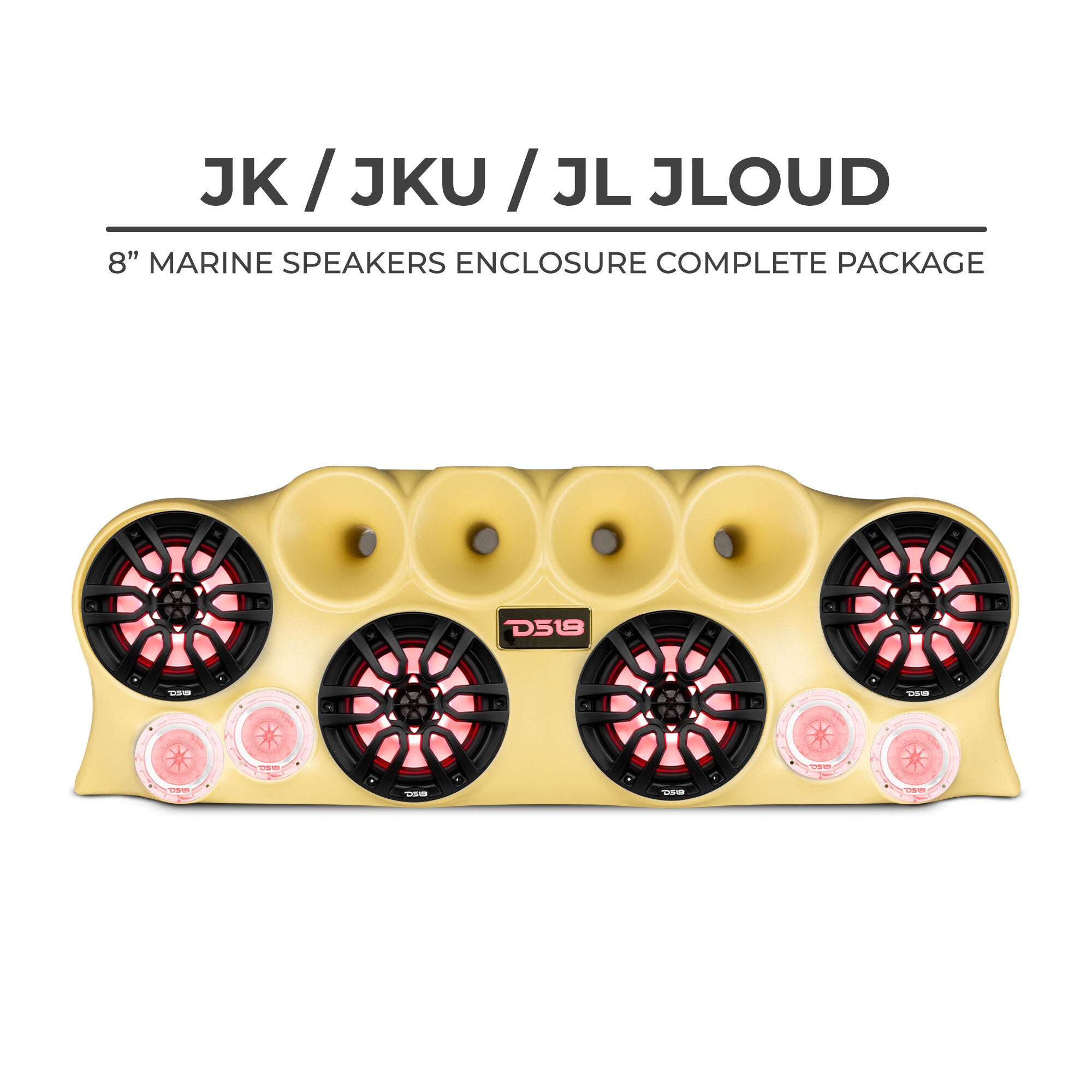 DS18 J LOUD Jeep Wrangler JK/JKU/JL Loaded Sound Bar System - High Power Car Audio Speaker for Off-Road Adventures (Black/White) - Perfect for Jeep Upgrades & Outdoor Music Experience