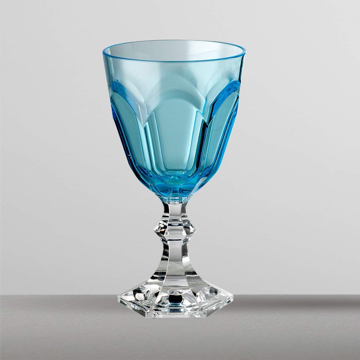 Mario Luca Giusti Set of 6 Dolce Vita Water Glasses in Turquoise - Elegant Drinking Glasses for Water, Juice & Cocktails, Perfect for Dinner Parties & Home Decor