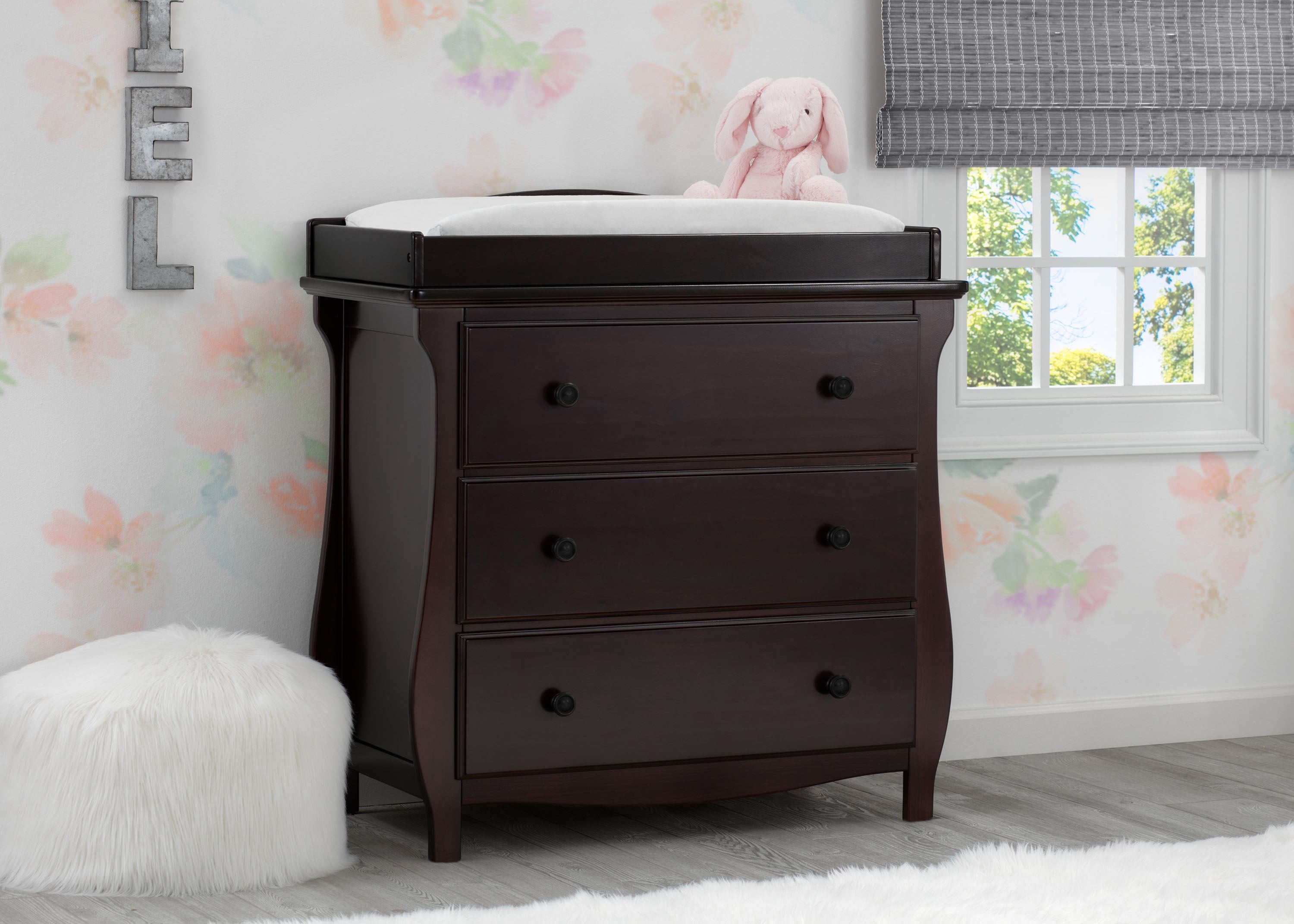 Lancaster 3 Drawer Dresser with Changing Table Top & Secure Interlocking Drawers - Perfect Nursery Storage Solution for Baby Clothes, Diapers & Essentials