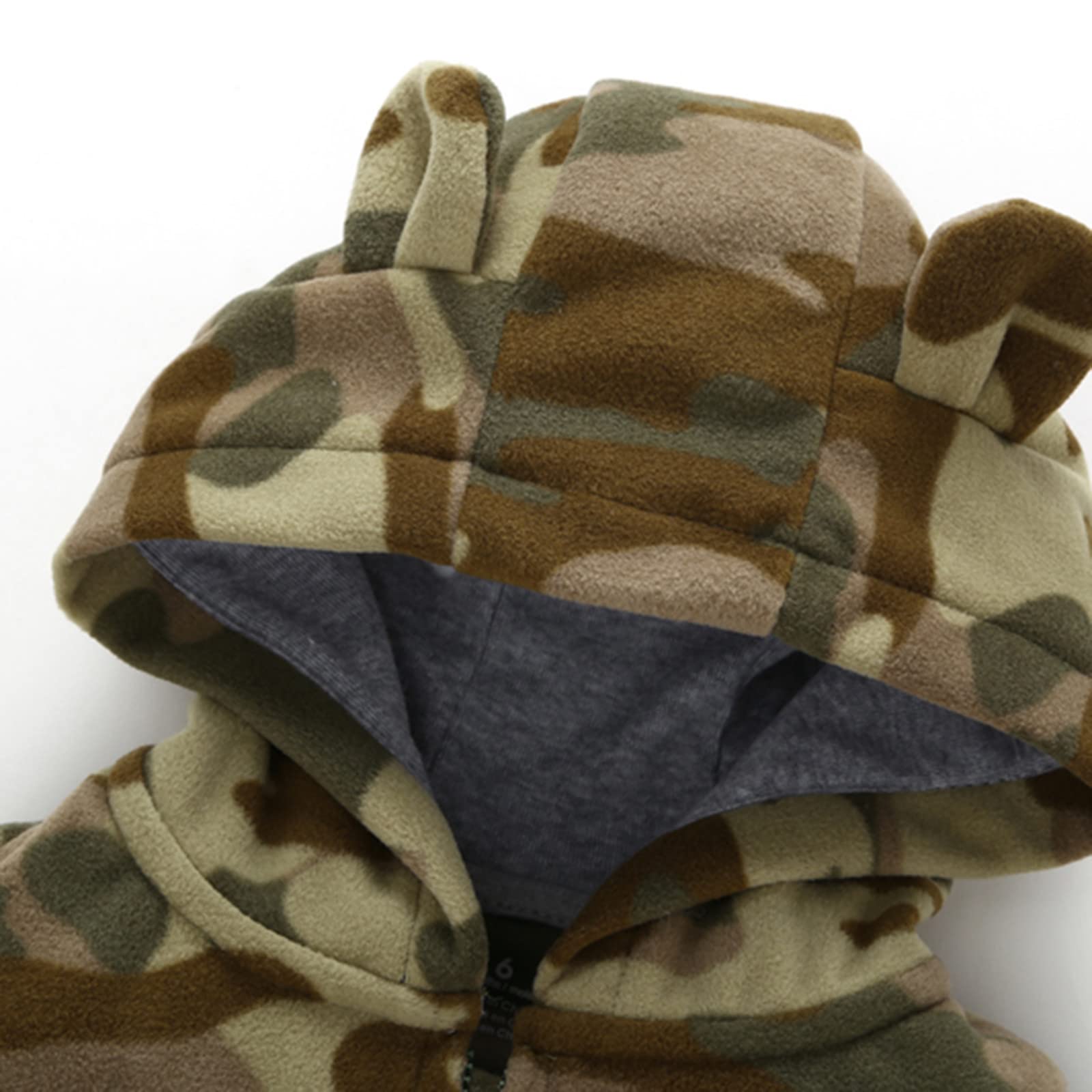 Baby Fleece Romper Camouflage Hoodie Jumpsuit - Warm Long Sleeve Infant Outfit for Boys & Girls (18-24 Months) - Perfect for Winter Playdates & Outdoor Adventures