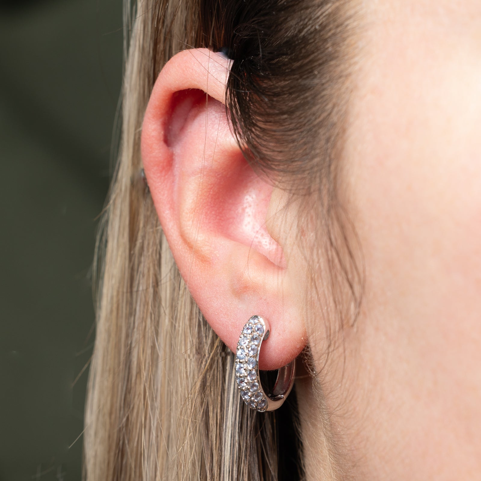 1.00ctw Tanzanite Huggie Hoop Earrings for Women - Sterling Silver Dainty Everyday Jewelry Gift for Her - Perfect for Parties, Weddings & Special Occasions