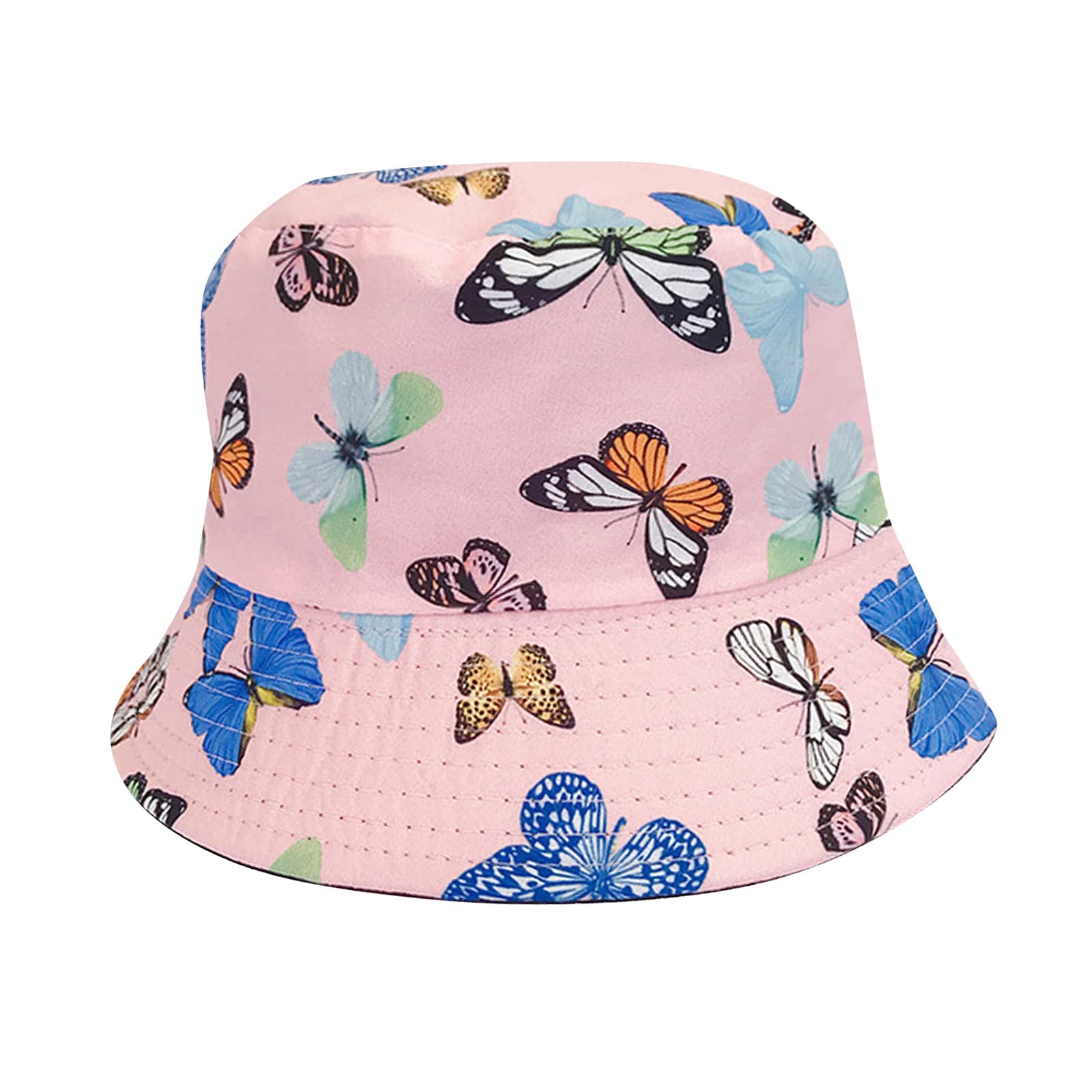 Women's Fashion Fisherman Sun Hat with Butterfly Print - Packable Travel Bucket Hat for Vacation, Beach, Outdoor Activities & Summer Style Accessories