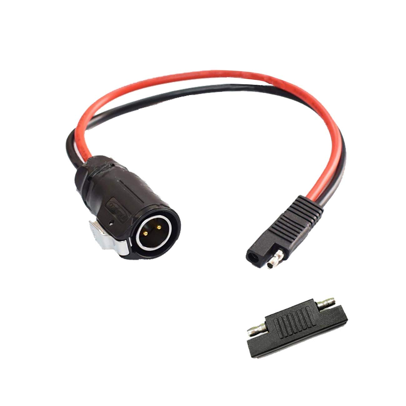 10AWG 2 Pin Power Industrial Circular Connector to SAE Adapter Cable - Waterproof RV Solar Port Compatible with Furrion, Solar Suitcase LP-20 & Forrest River RVs - Perfect for Off-Grid Solar Systems, RV Power Connections & Marine Applications
