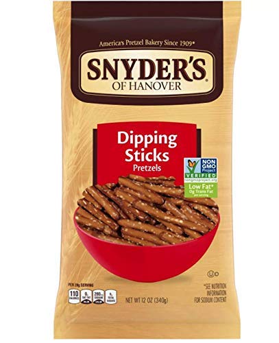 Snyder's Dipping Sticks Pretzel Snacks 12oz (4 Bags) - Perfect for Parties, Movie Nights & On-the-Go Snacking