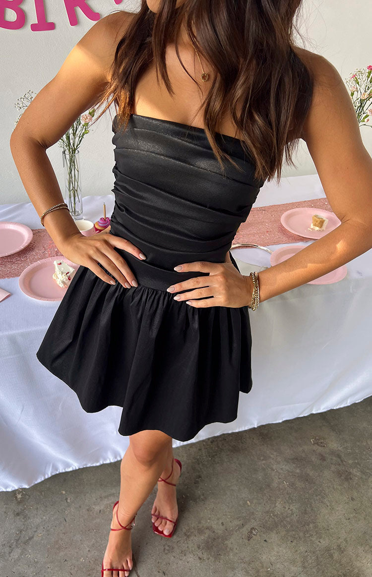 Call On Me Black Strapless Mini Dress - Sexy Bodycon Party Dress for Women | Perfect for Night Out, Club, Date Night & Special Occasions