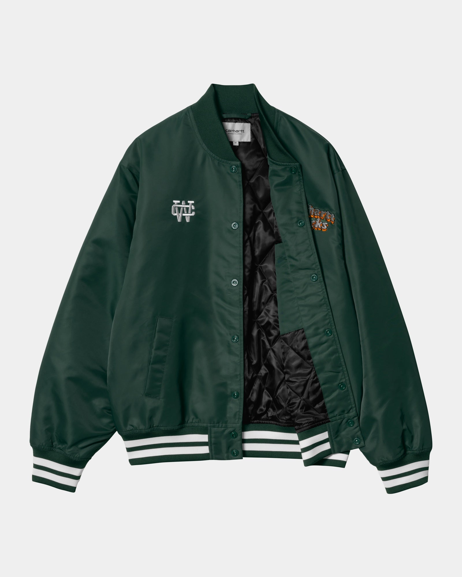Flaming Ducks Bomber Jacket - Conifer Green Waxed Cotton | Stylish Men's Outerwear for Urban Adventures & Casual Wear