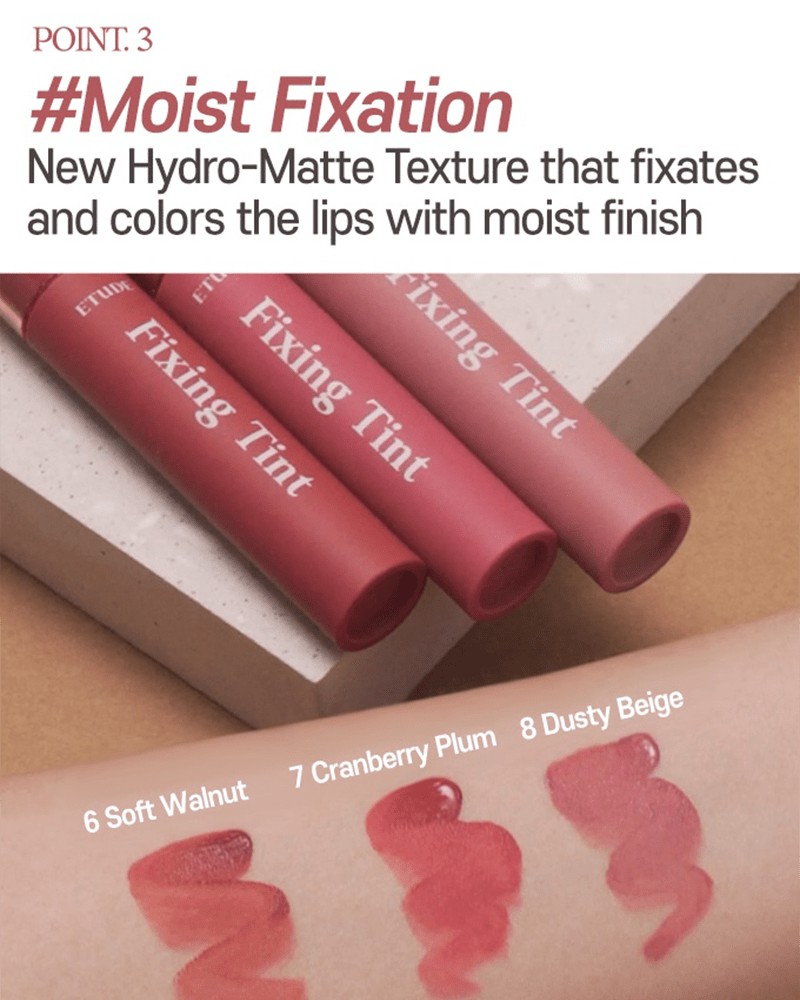 Etude Fixing Tint Long-Lasting Lip Stain - 21FW Collection | Vegan & Cruelty-Free Liquid Lipstick for All-Day Wear | Perfect for Date Night, Office, and Special Occasions