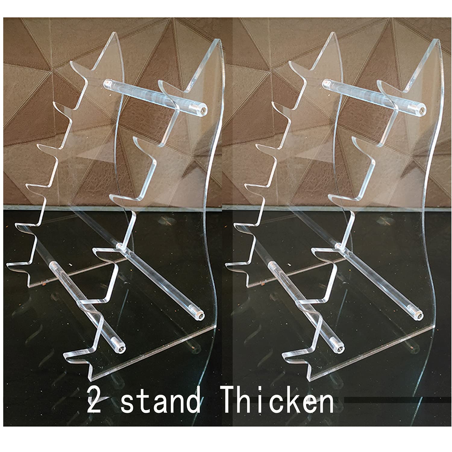 2-Tier Clear Acrylic Knife Display Stand for Kitchen, Restaurant, or Retail Store - Showcase Chef Knives, Steak Knives & Cutlery Safely