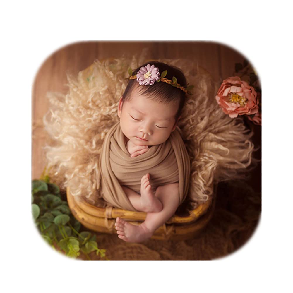 Soft Knitted Stretch Wrap Blanket for Newborn Baby Photography Props - Perfect for Boys & Girls Photo Shoots, Swaddling, and Nursery Decor