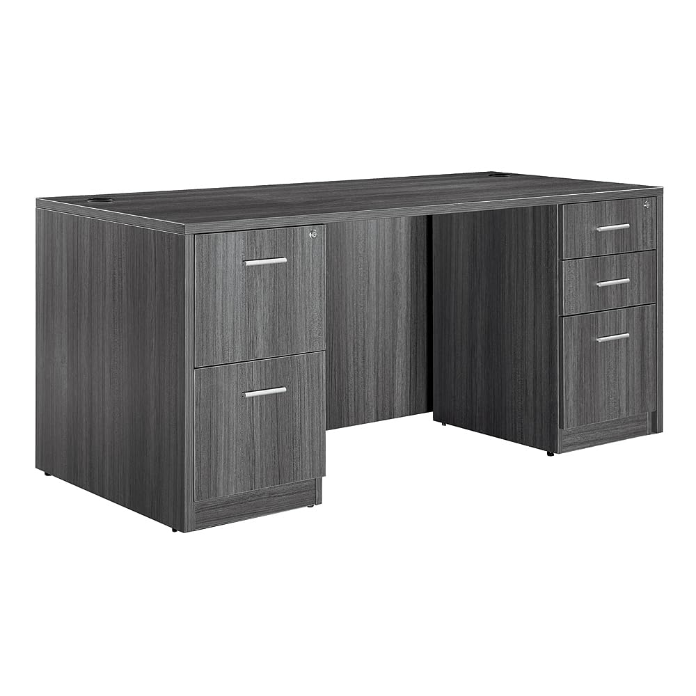 Executive Office Desk with Storage & File Cabinet - Durable 72
