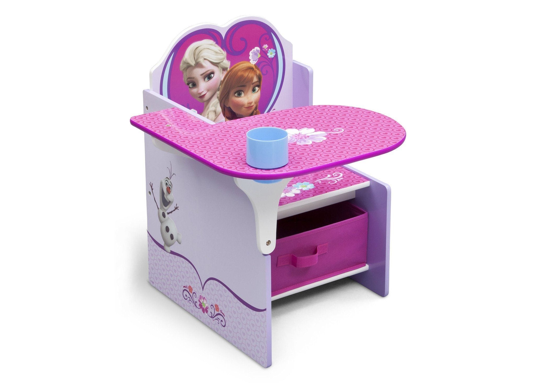 Foldable Frozen Chair Desk with Storage Bin - Kids Study Table & Organizer for Home, School, and Playroom - Perfect for Disney Fans' Bedroom Decor & Learning Space