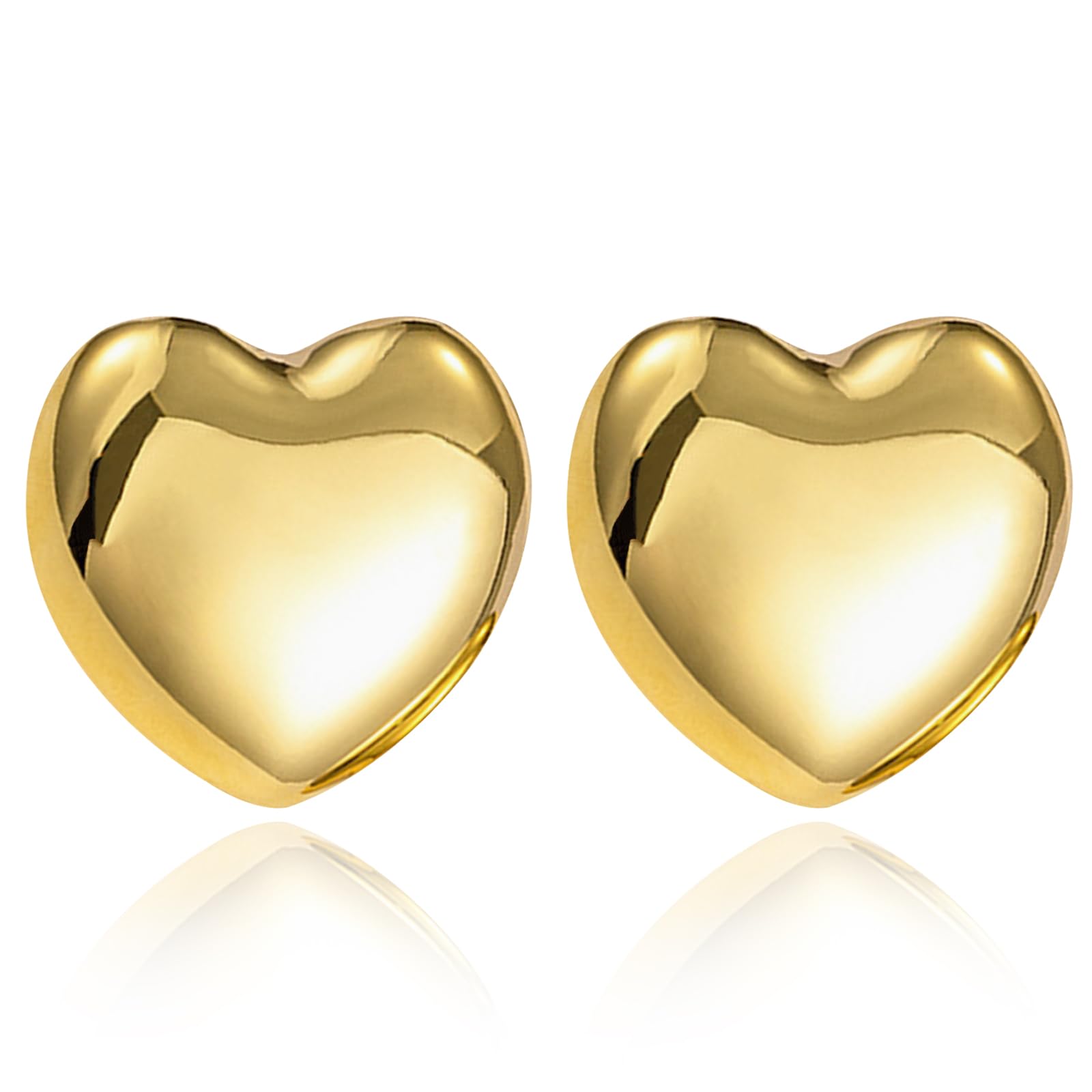925 Sterling Silver Chunky Gold Rectangle Stud Earrings for Women - Dainty Thick Geometric Square Earrings | Minimalist Jewelry Gifts for Her | Perfect for Everyday Wear, Office & Special Occasions