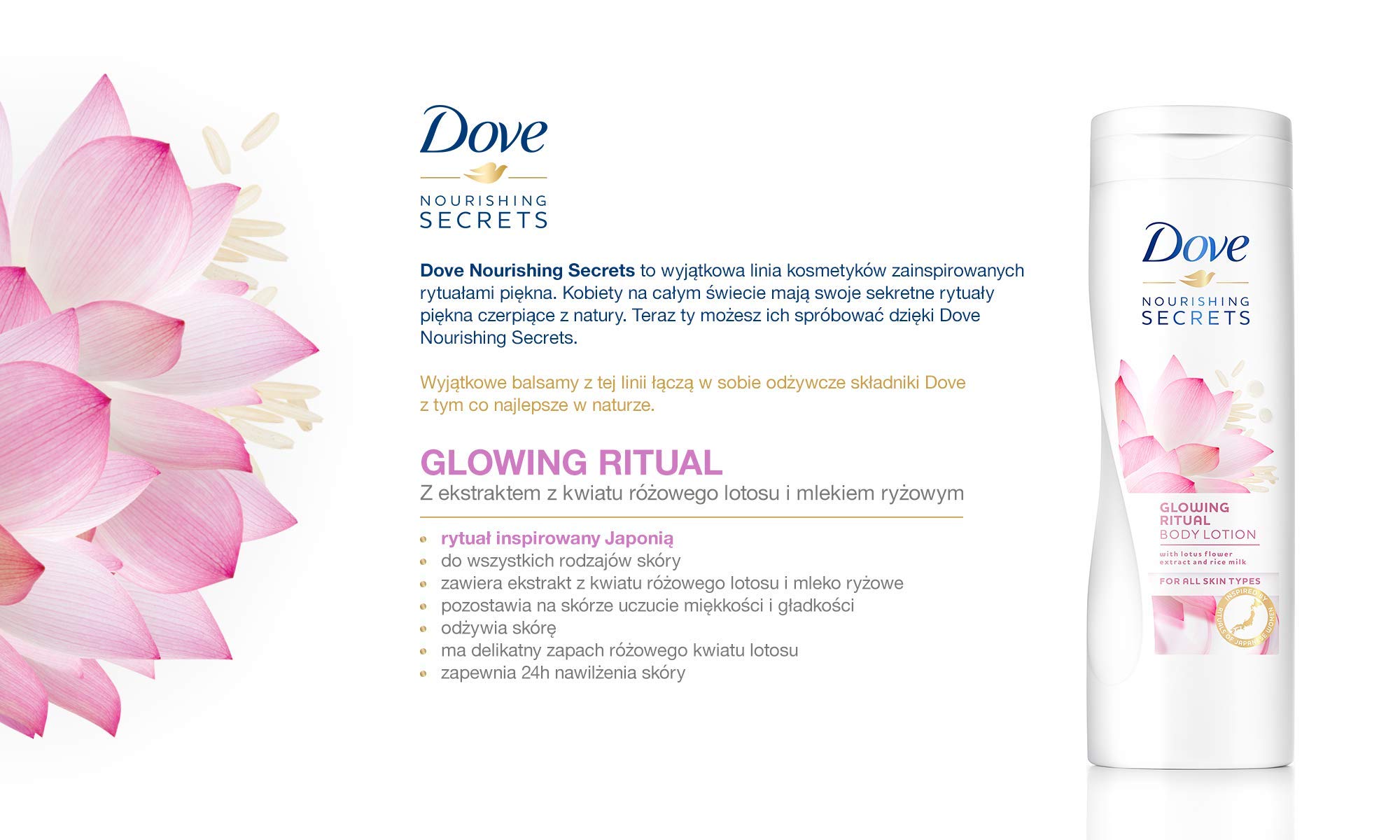 Dove Glowing Ritual Body Lotion for Dry Skin, 400ml - Nourishing & Hydrating Moisturizer for Smooth & Radiant Skin | Perfect for Daily Body Care & Nighttime Routine