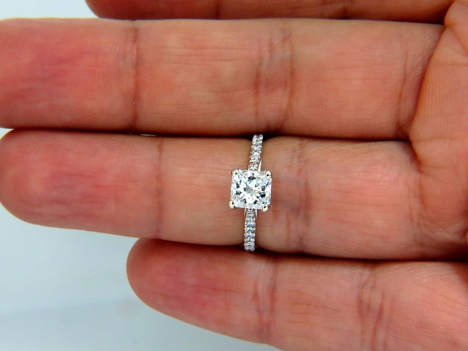 GIA Certified 1.51 Carat Princess Cut Diamond Engagement Ring - D Color VS Clarity, Cathedral Setting for Weddings & Proposals