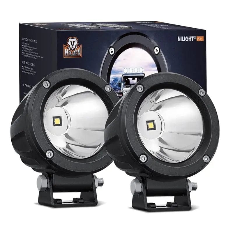 3 Inch 10W 1065LM Round Spot LED Work Lights (Pair) - Waterproof EMC Built-in for Trucks, Boats, Off-Road Vehicles & Garage Lighting