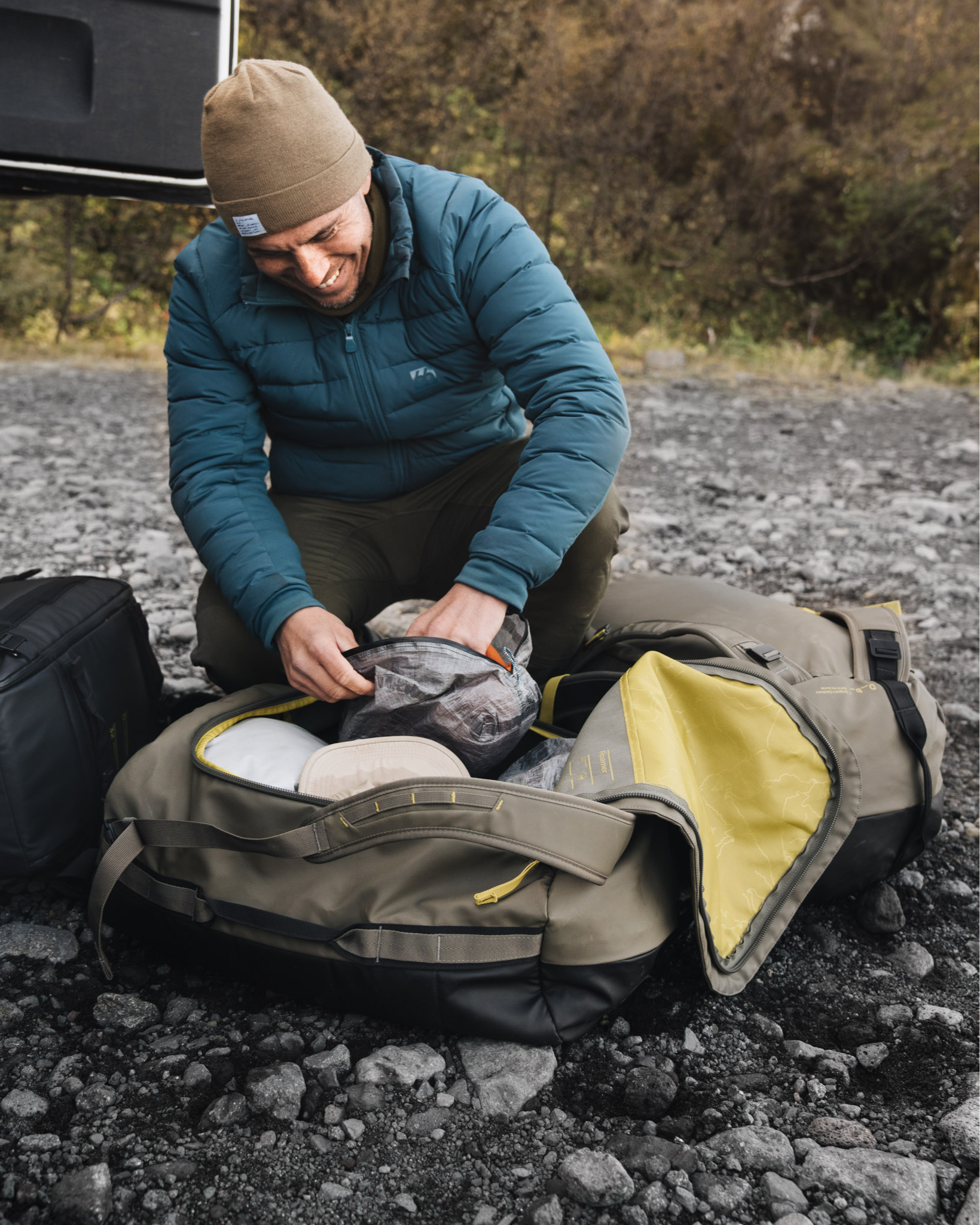 DB Journey Roamer Duffel 60L - Large Travel Duffle Bag for Camping, Gym & Weekend Getaways | Water-Resistant Carry-On Luggage with Shoulder Strap