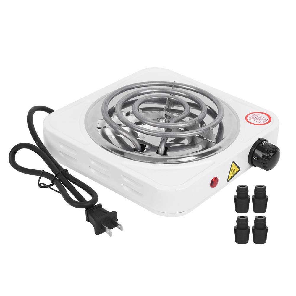 1000W Portable Electric Stove - Stainless Steel Single Burner with US Plug (110V) | Perfect for Small Kitchens, Dorms, Camping & Emergency Cooking