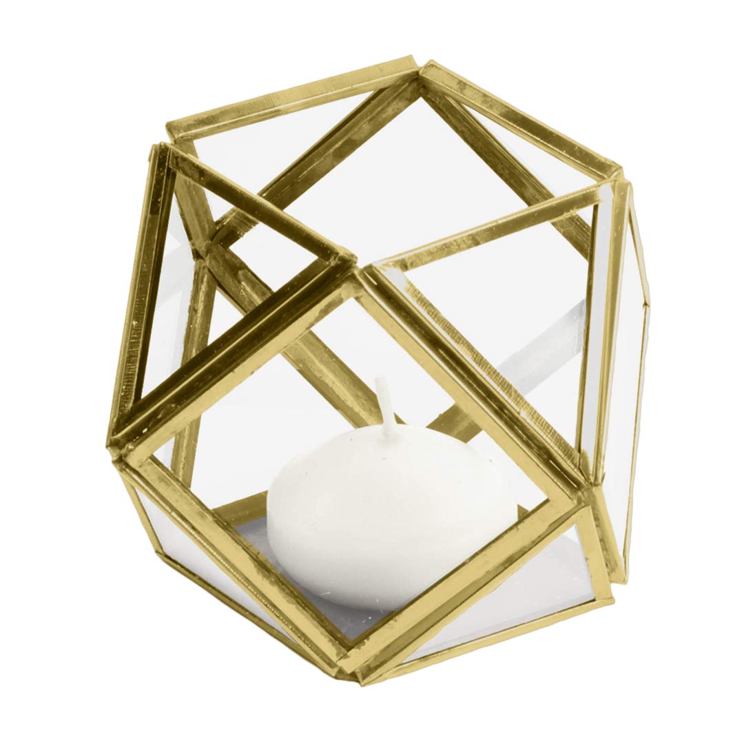 Koyal Wholesale Glass Geometric Votive Candle Holders - Set of 6 Bulk Candle Terrariums & Lanterns for Wedding, Party Decor & Home Centerpieces - Perfect for Table Settings, Gift Favors & Romantic Ambiance