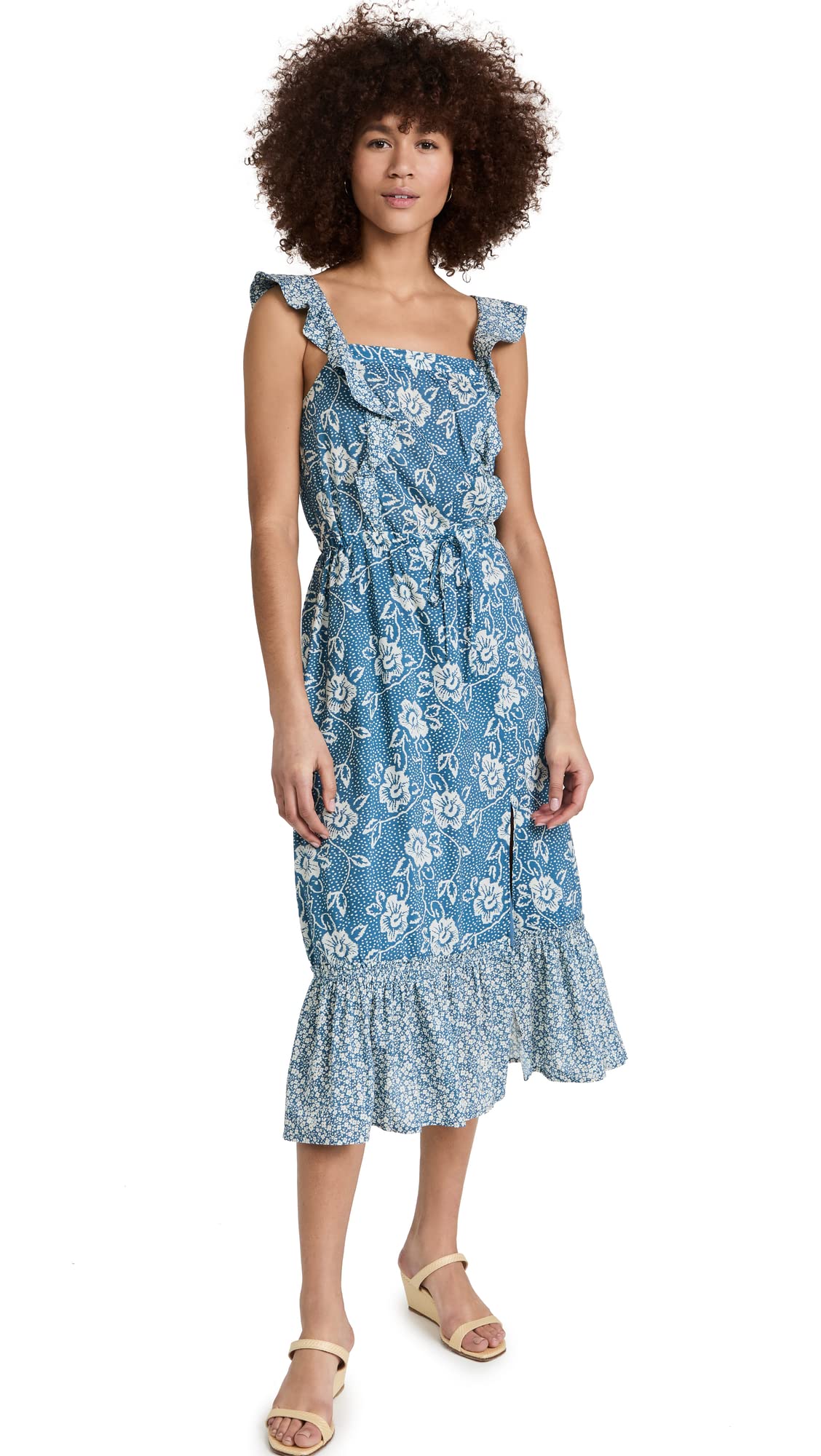 PAIGE Women's Poppy Dress - Floral Print Summer Midi Dress with Short Sleeves | Perfect for Beach Vacations, Date Nights & Brunch Outings