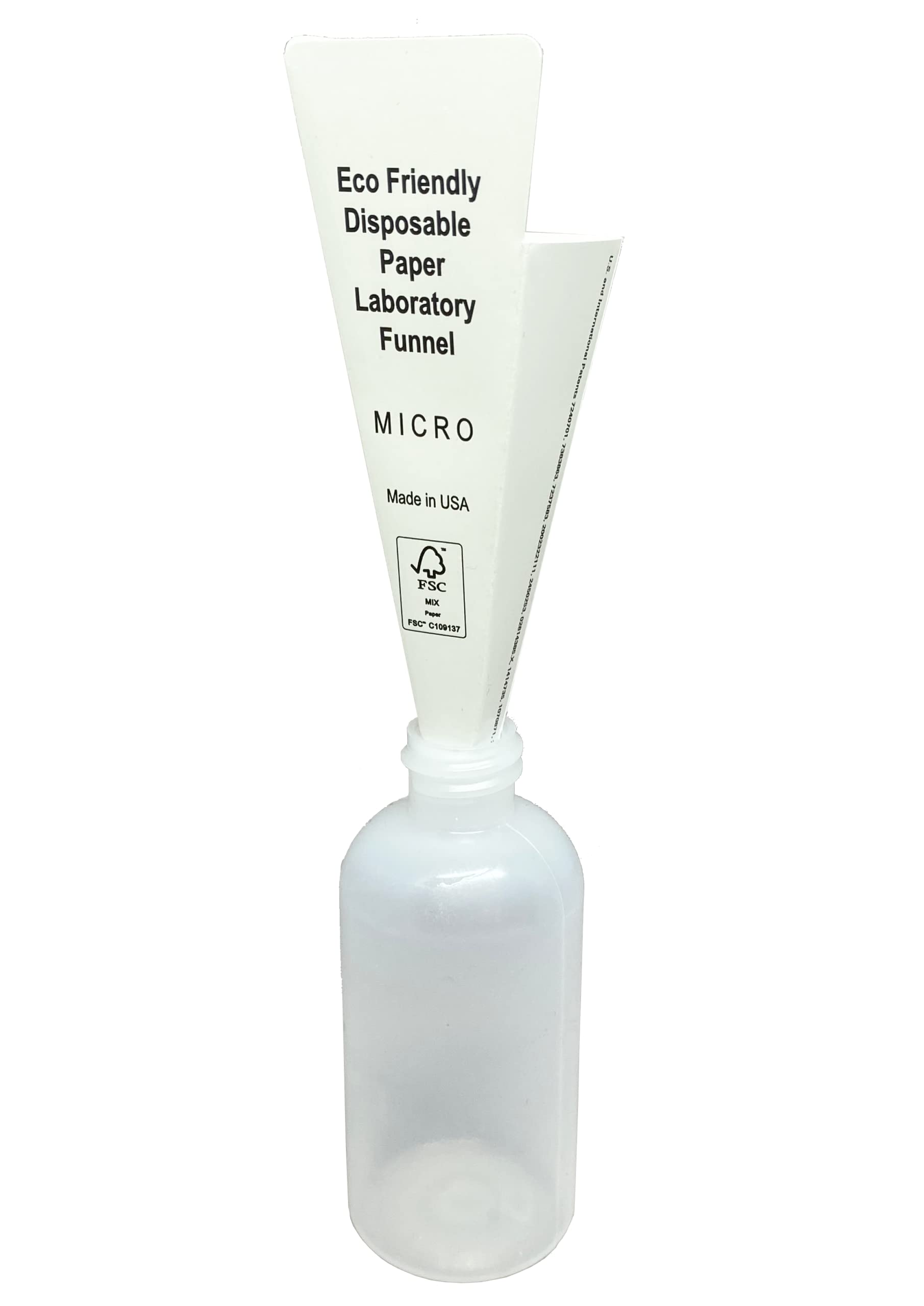 LevGo® 19620 Eco-Smart Funnel Dispenser Paper Lab Funnel - FSC® Certified, Micro Size, 25/Pack - Perfect for Laboratory Experiments, Chemical Dispensing & Eco-Friendly Research