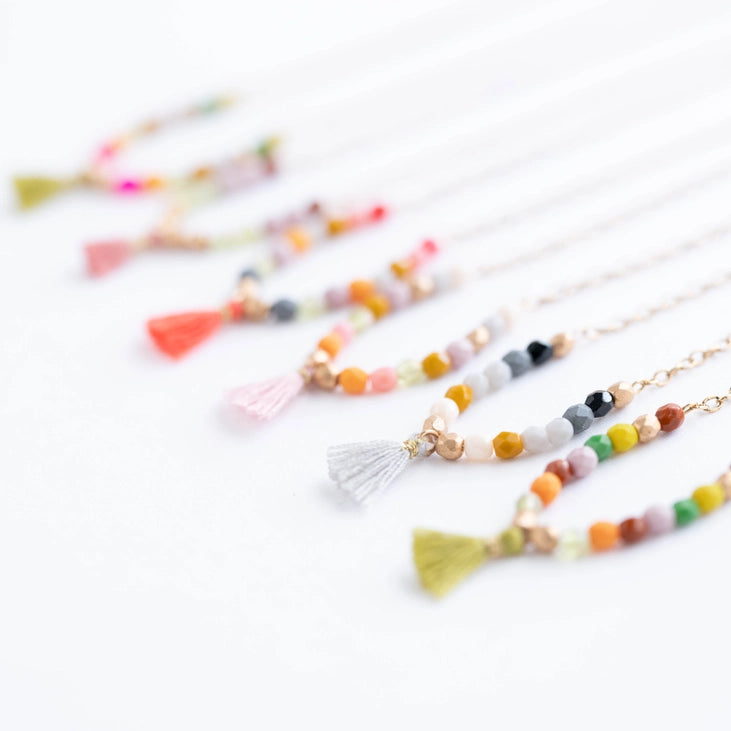 Elegant Dainty Tassel Necklace for Women - Minimalist Gold/Silver Layering Pendant Jewelry - Perfect for Date Night, Office Wear & Special Occasions
