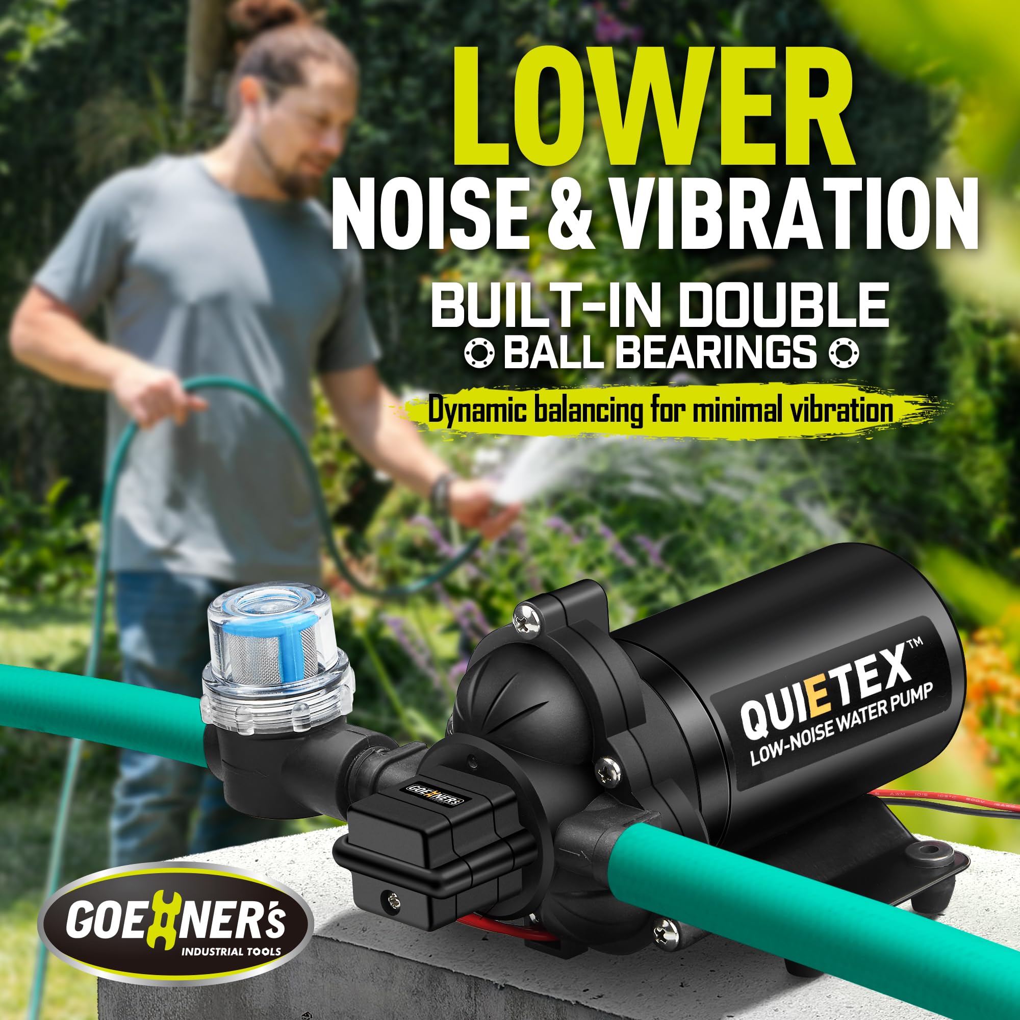 12V RV Water Pump - High-Performance 5GPM 45PSI Quiet Diaphragm Pump with Heavy-Duty Pressure Switch - Ideal for Caravans, Marine, Campers (Upgrade 2.0) | Perfect for Off-Grid Living, RV Plumbing, and Outdoor Water Supply Systems